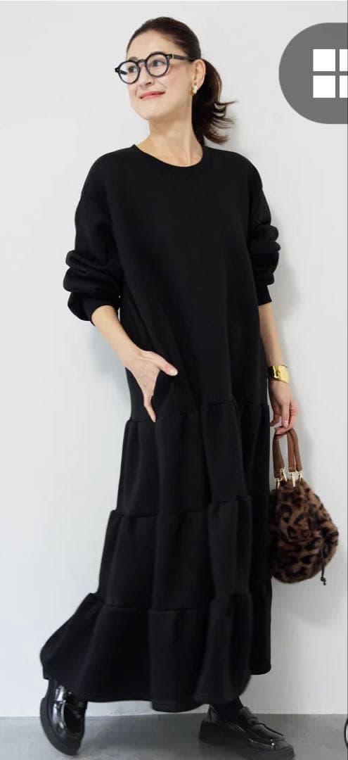 Plus OTOHA裏起毛ティアードワンピース