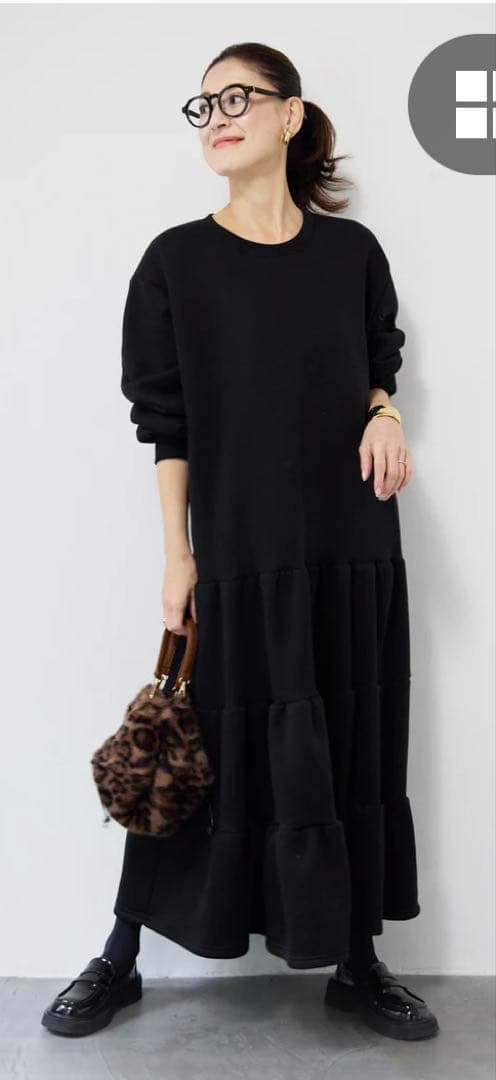 Plus OTOHA裏起毛ティアードワンピース