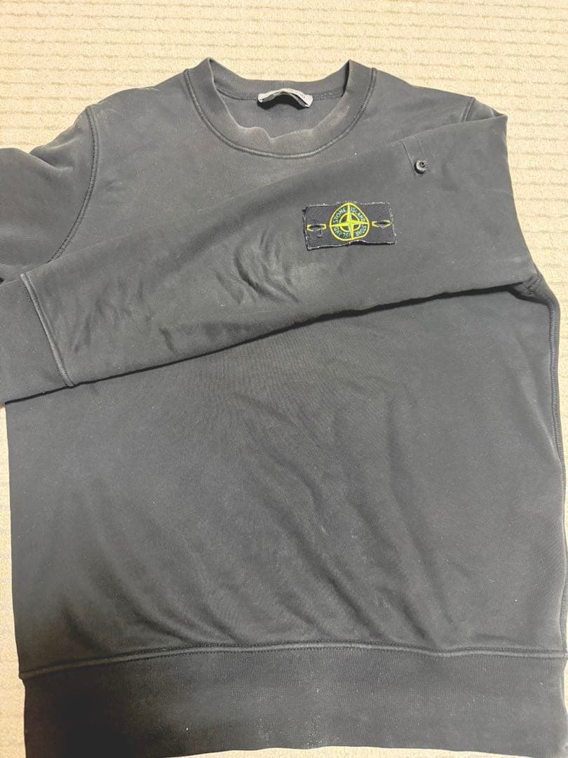 Stone  ブラック クルーネック トレーナー