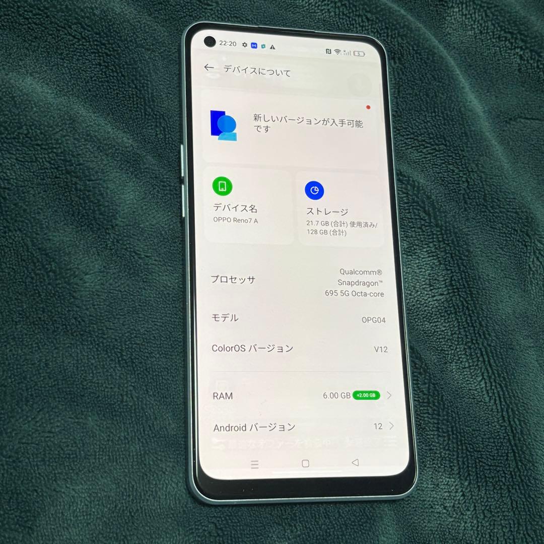 OPPO Reno7 A 128G/RAM6G+2 使用出来ますがジャンク扱い