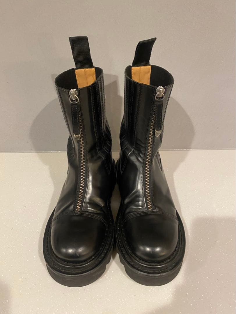 TOGAPULLA トーガプルラ　レザー ショートジップブーツ ブラック 38