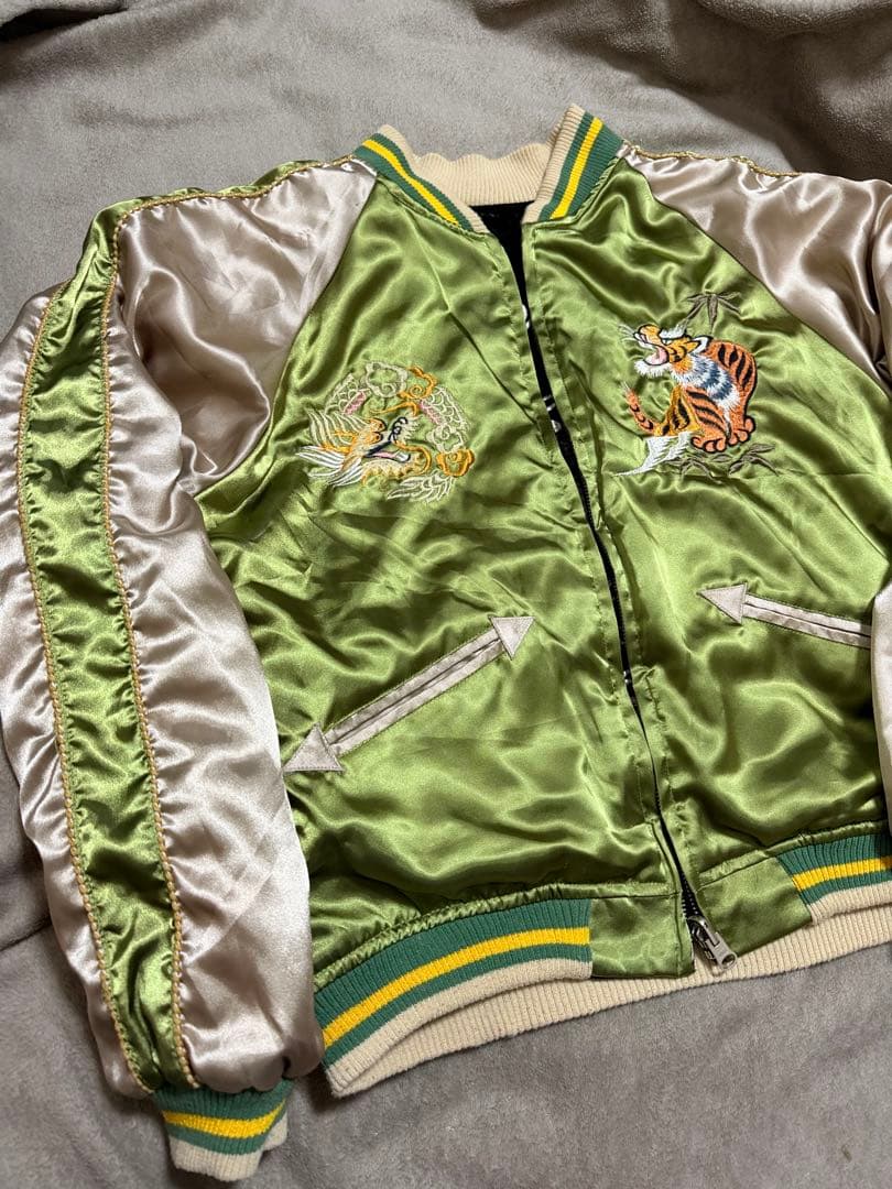 90s vintage 別珍 ２面用 ワシ 龍 日本 スカジャン unisex