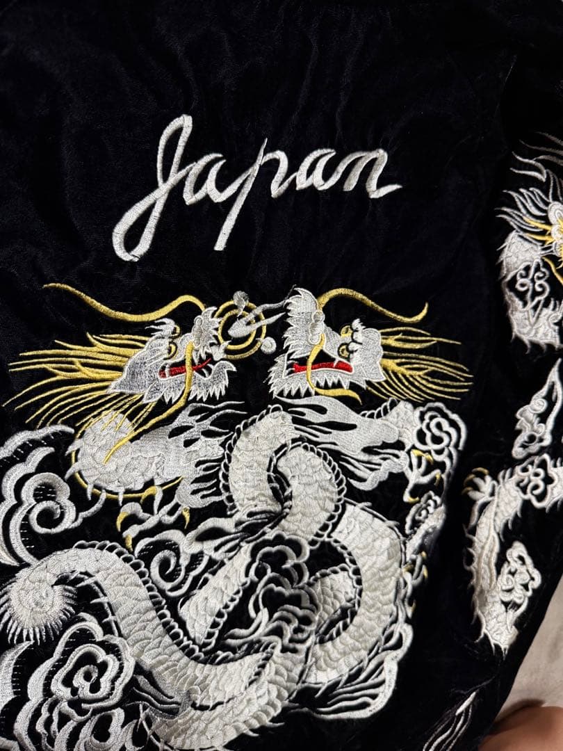 90s vintage 別珍 ２面用 ワシ 龍 日本 スカジャン unisex