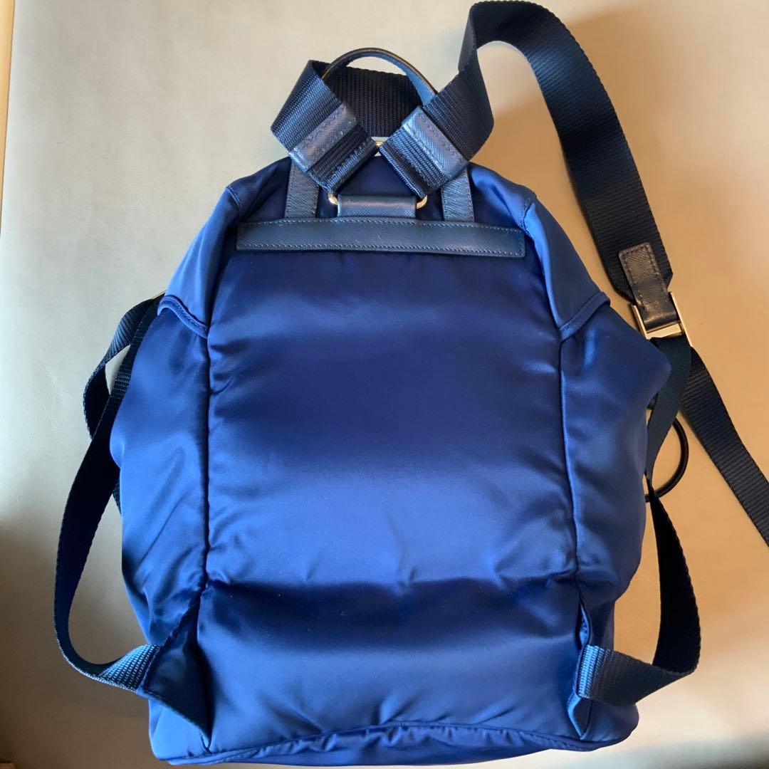 希少【PRADA】 ネイビー ナイロン バックパック 三角ロゴ