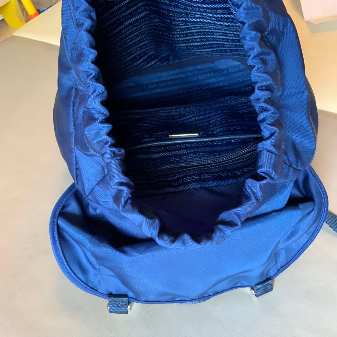 希少【PRADA】 ネイビー ナイロン バックパック 三角ロゴ