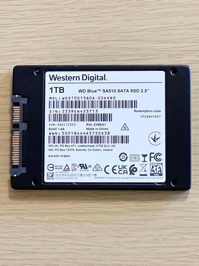WD Blue SA510 1TB SATA SSD 2.5インチ 動作品！！