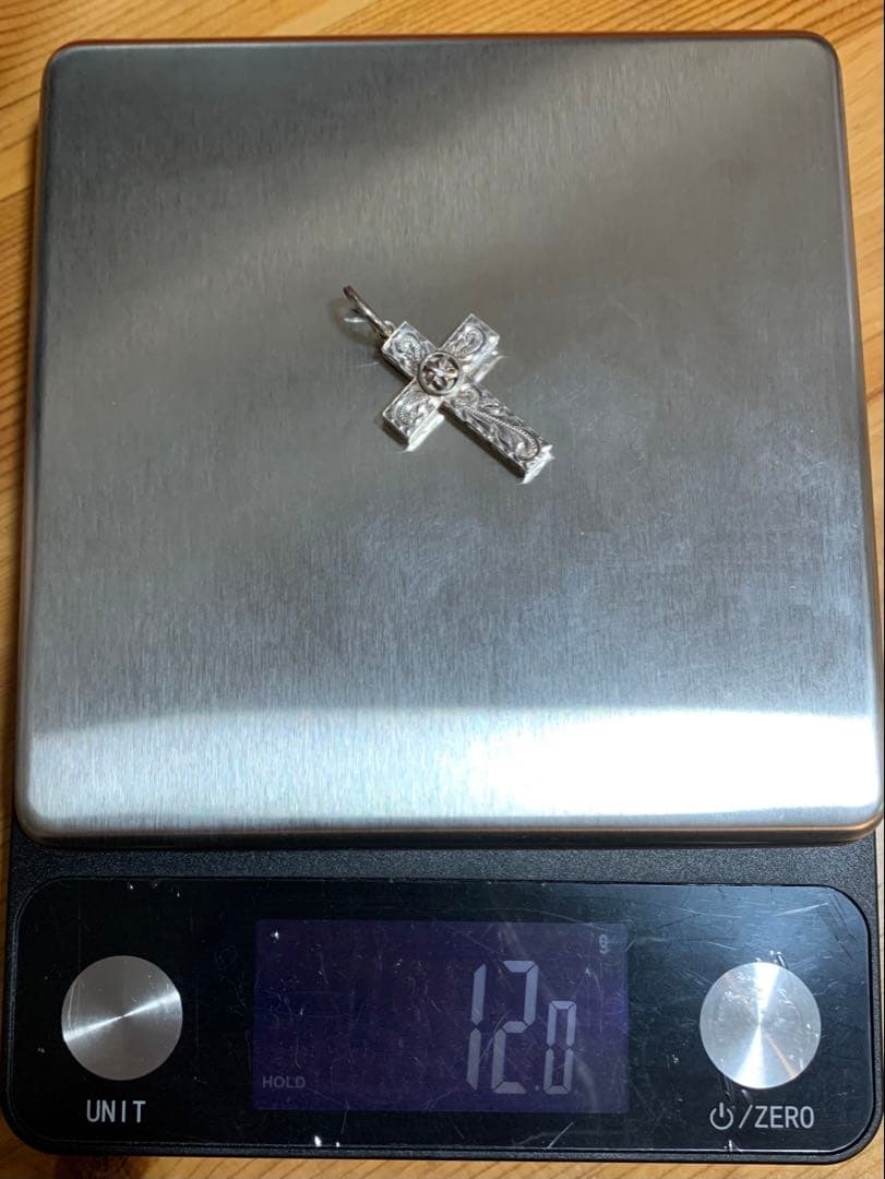 【hoo】鍛造ハワイアンジュエリー [手彫り] プルメリアクロス　ペンダント