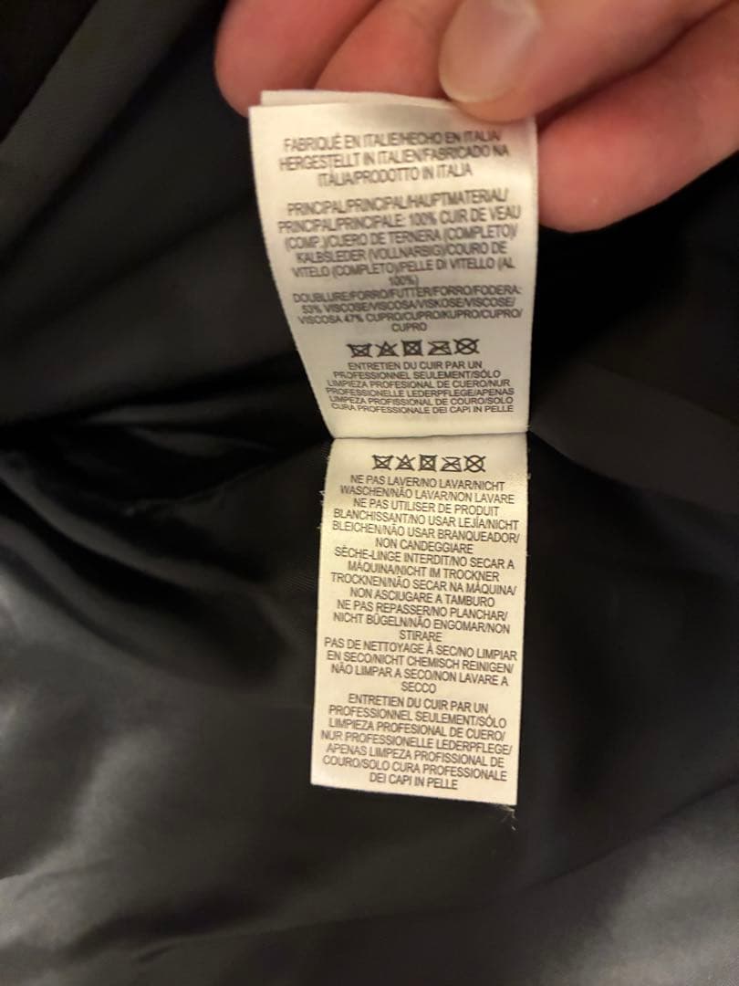 【美品】ダンヒル　カウハイド　GD金具　シングルライダースジャケット