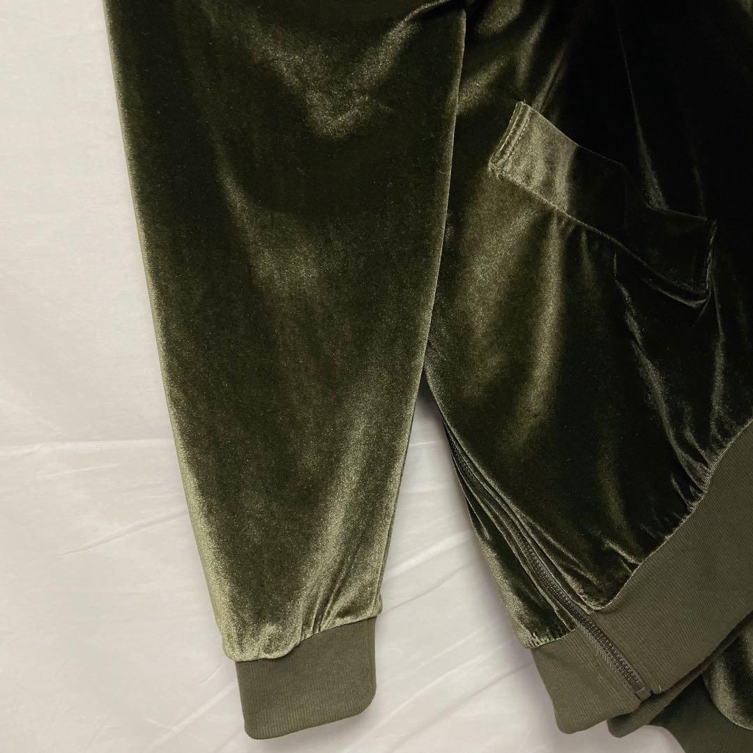 【CAMBIOカンビオ】ベロアスカジャン 虎 タイガー 刺繍 オリーブ S