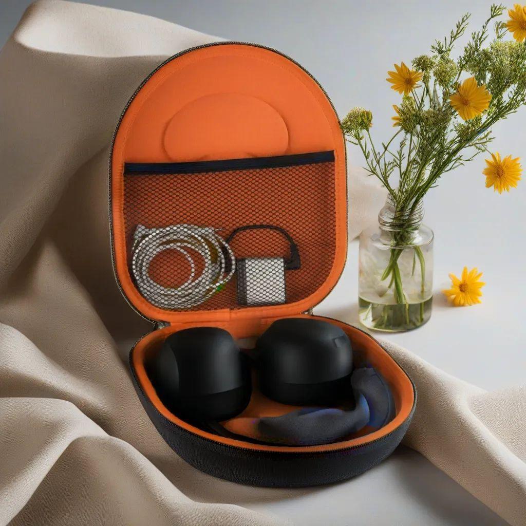 高耐久旅行用ヘッドホンケース 複数モデル対応 収納ポーチ付き ブラック