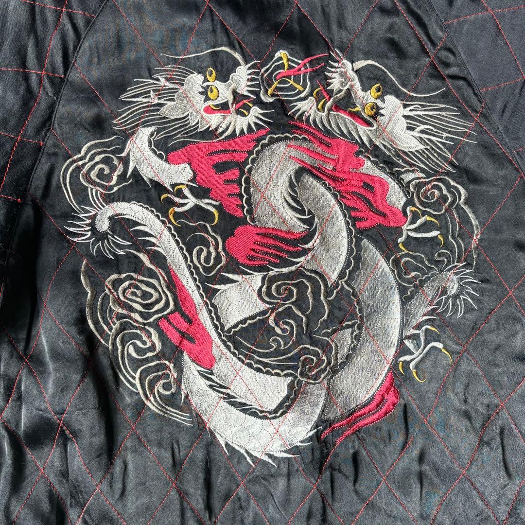 unknown キルティング スーベニアジャケット 龍 ドラゴン スカジャン 黒