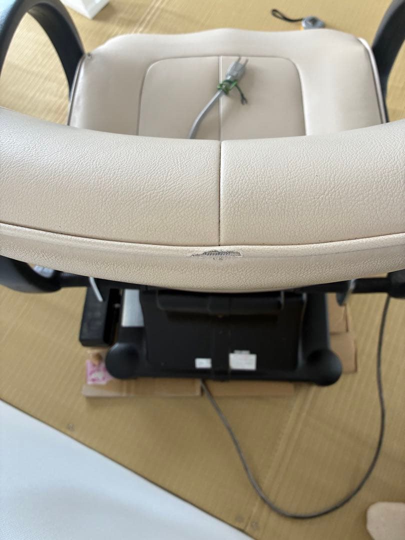 シャンプー椅子　電動大広ベージュ 合成皮革 美容室