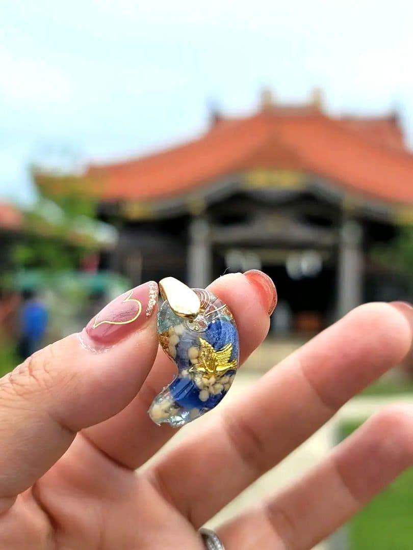 沖縄巡礼★安眠平穏★幸せの鳥勾玉ネックレス