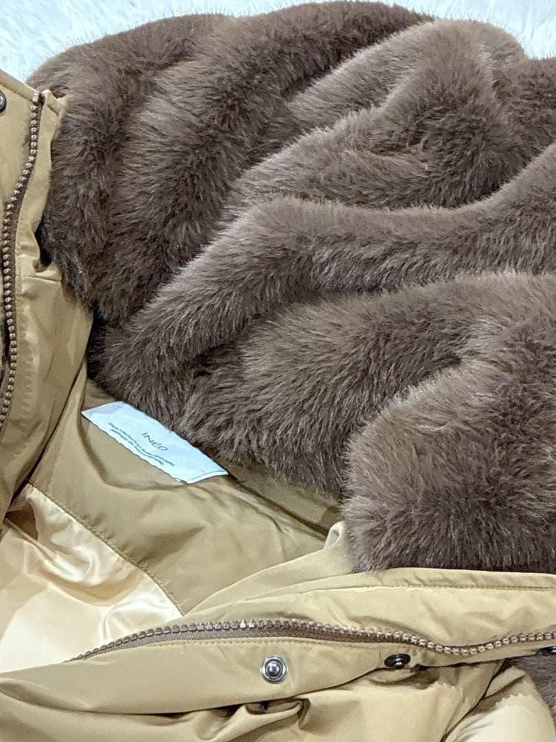 IND イネド《VERY掲載》エコファーフード2WAYダウン《Re:DOWN》