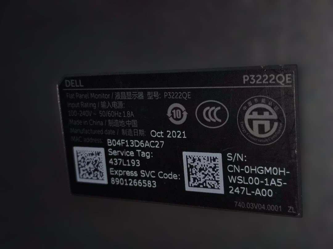 ★4K 31.5インチ モニター★DELL P3222QE★USB-C 033