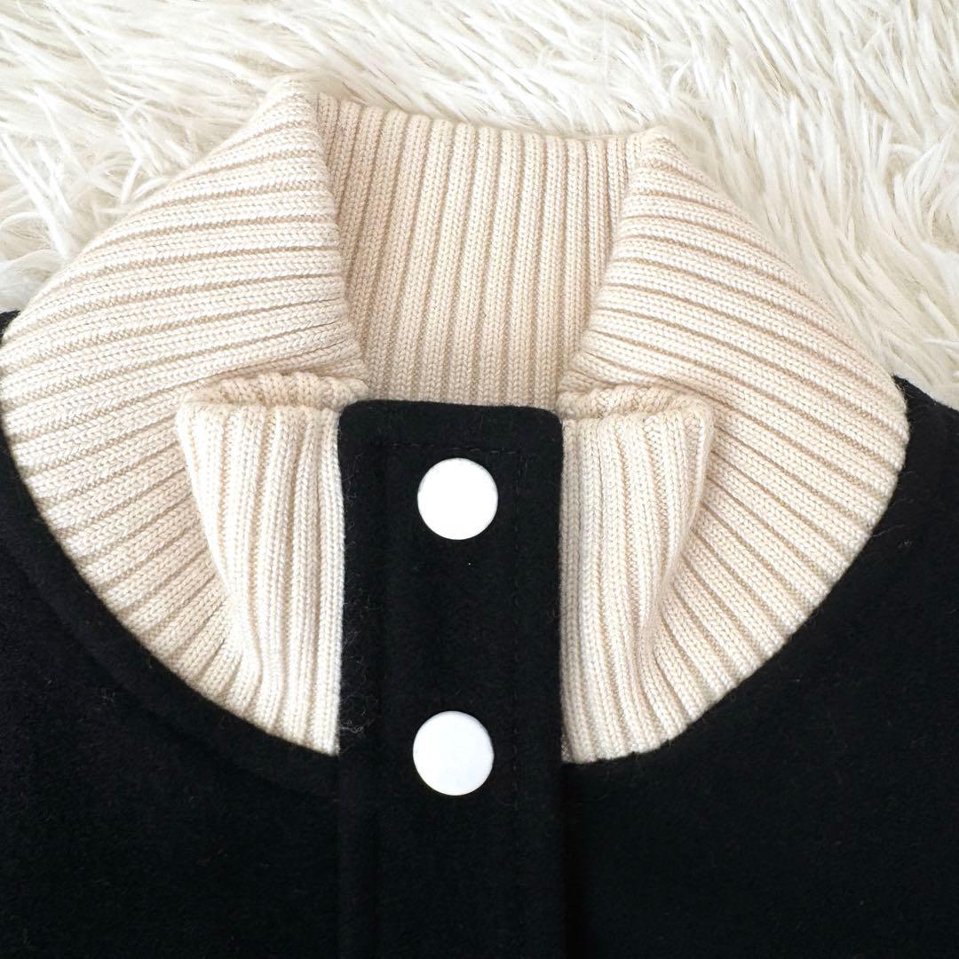 【希少】クレージュ　スタジャン　ブルゾン　ブラック　レディース　38 Y2K