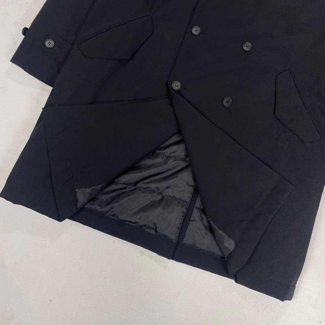 極美品 デンハム 中綿ダウン ダブルブレスト ナイロン スペクターコート M 黒