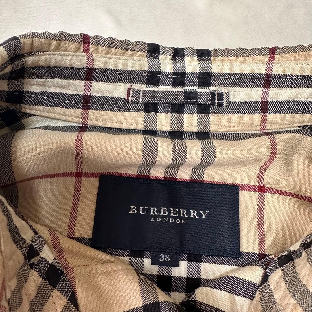 BURBERRY バーバリー ノバチェック ベルト付き シャツ 長袖 比翼 38