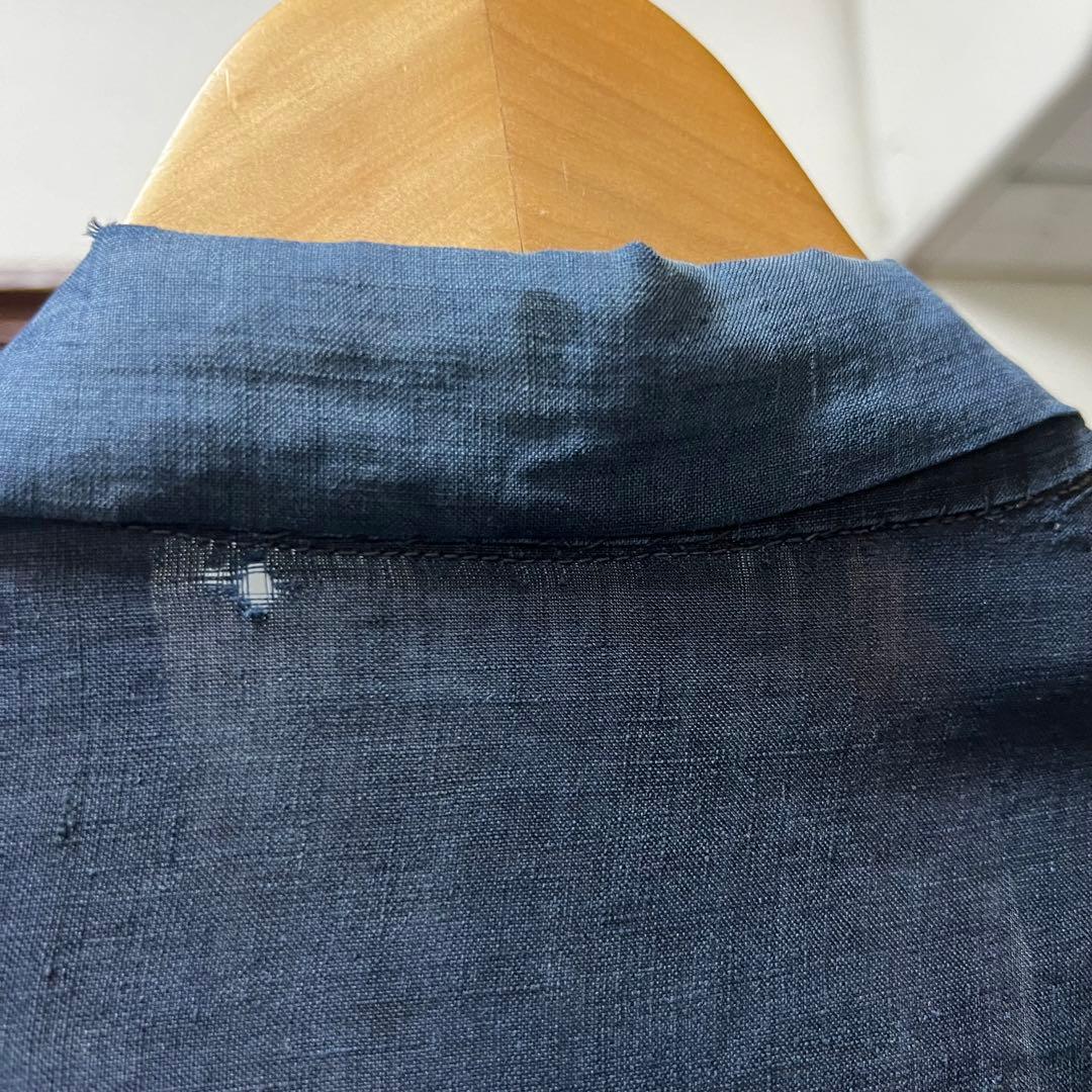 30s french vintage インディゴリネン マキニョンコート