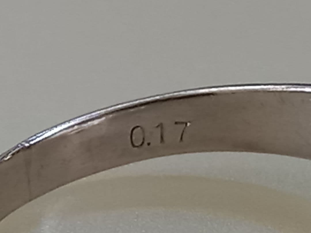 指輪　Pt900　月型甲丸　ダイヤ　0.17ct　リング　プラチナ　男女兼用