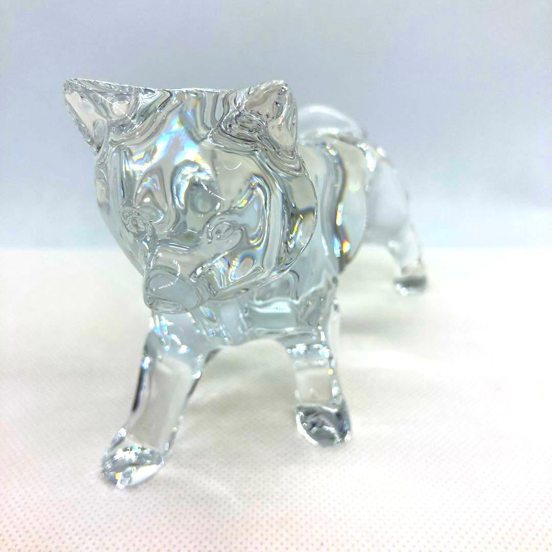 Baccarat バカラ　犬の置物 秋田犬　クリスタルガラス