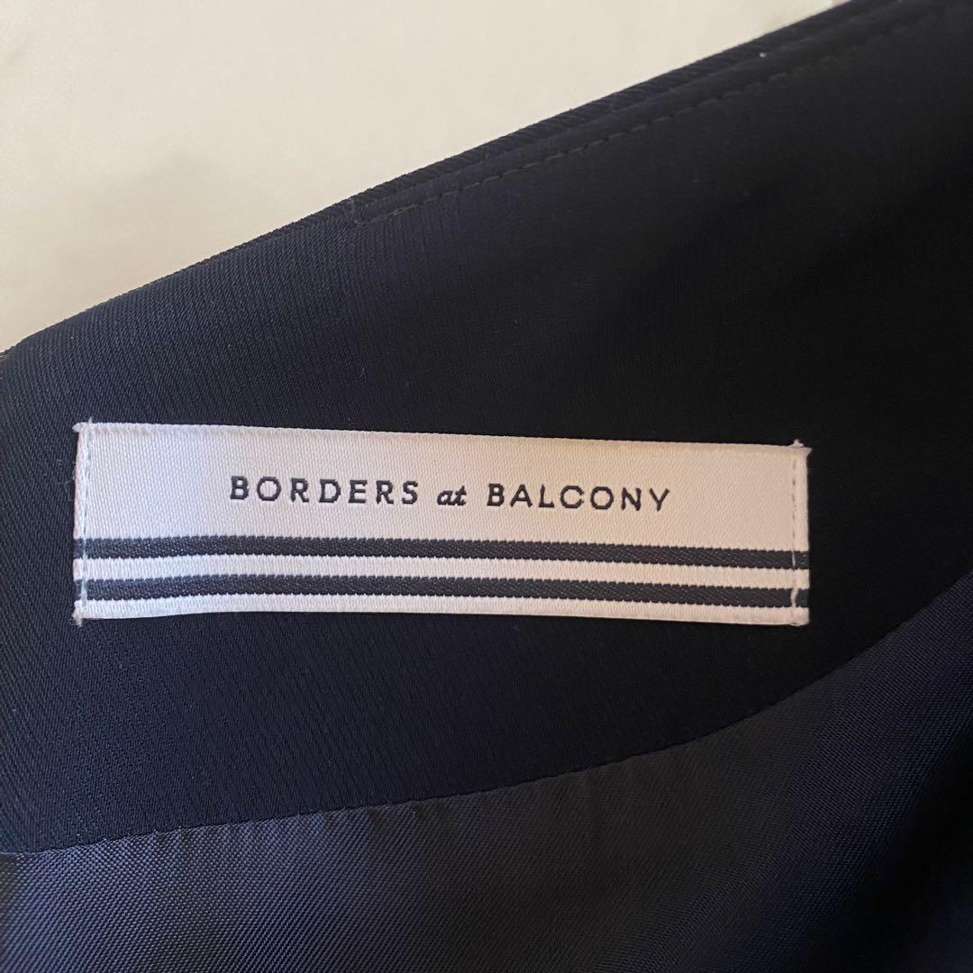 【美品】ボーダーズアットバルコニー　V-NECK DRESS 38 ネイビー