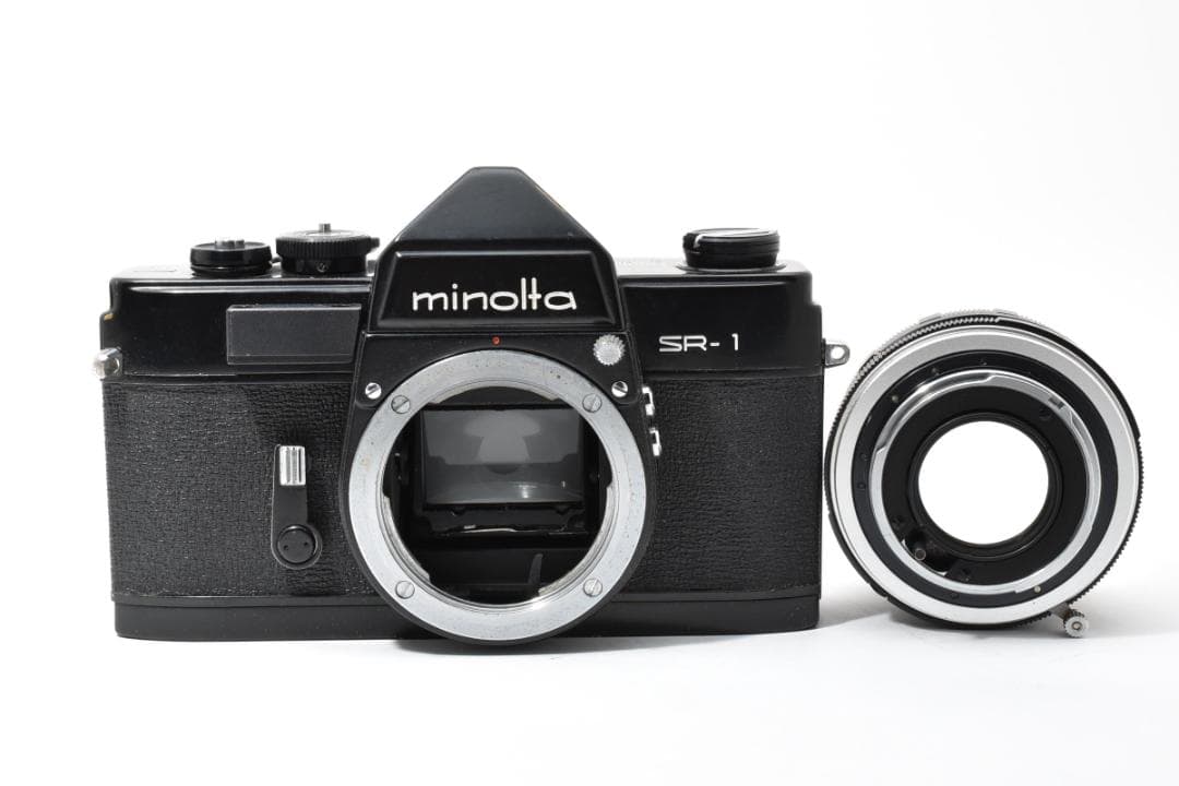 【希少なブラック 革ケース付】 ミノルタ SR-1+ 55mm F1.8 カメラ