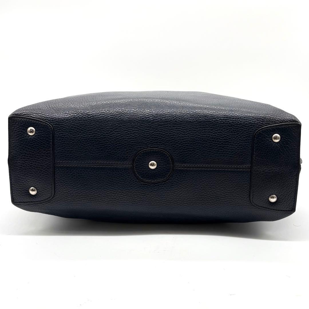 【美品】ダニエル＆ボブ トートバッグ レザー A4可 肩掛け ネイビー 保存袋付