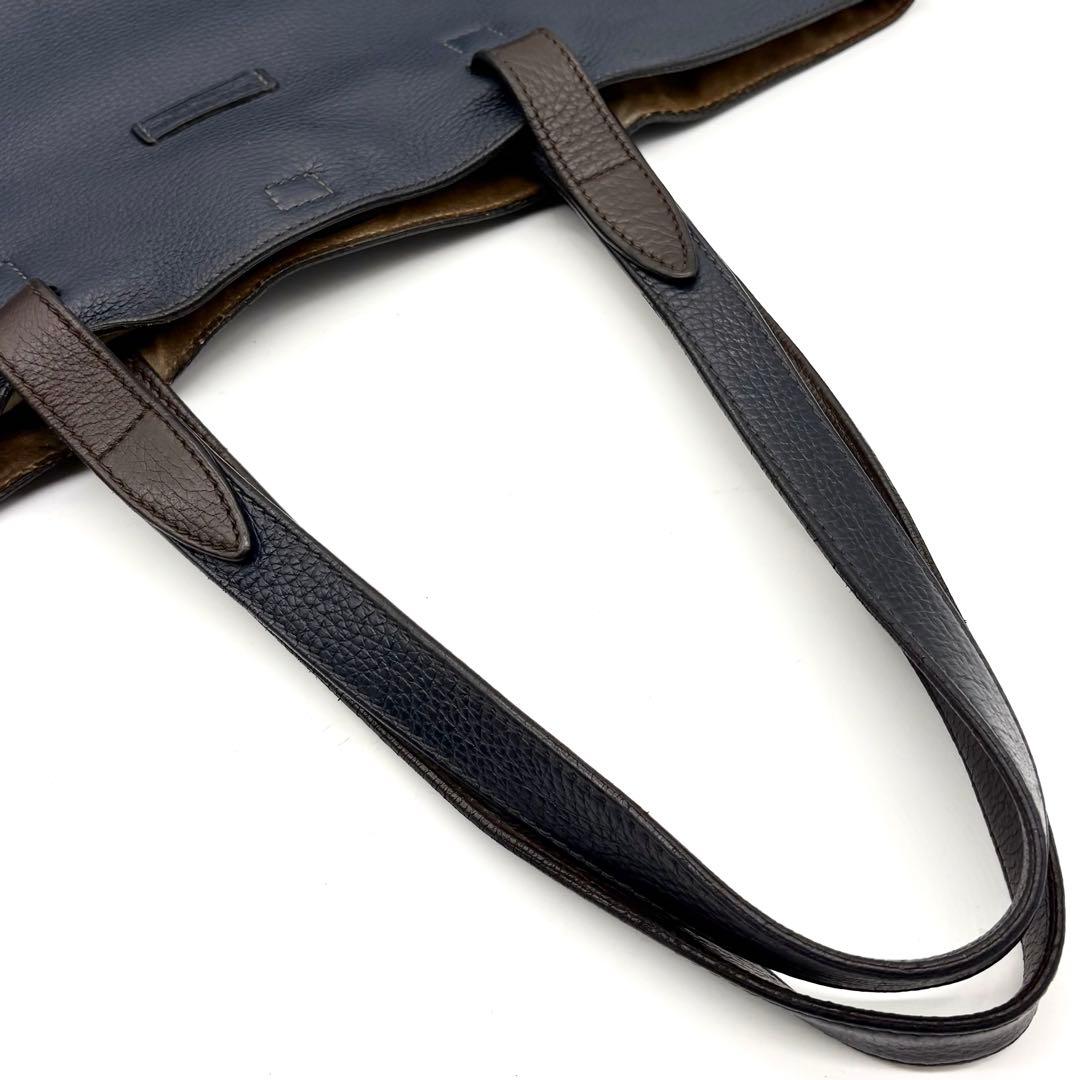 【美品】ダニエル＆ボブ トートバッグ レザー A4可 肩掛け ネイビー 保存袋付