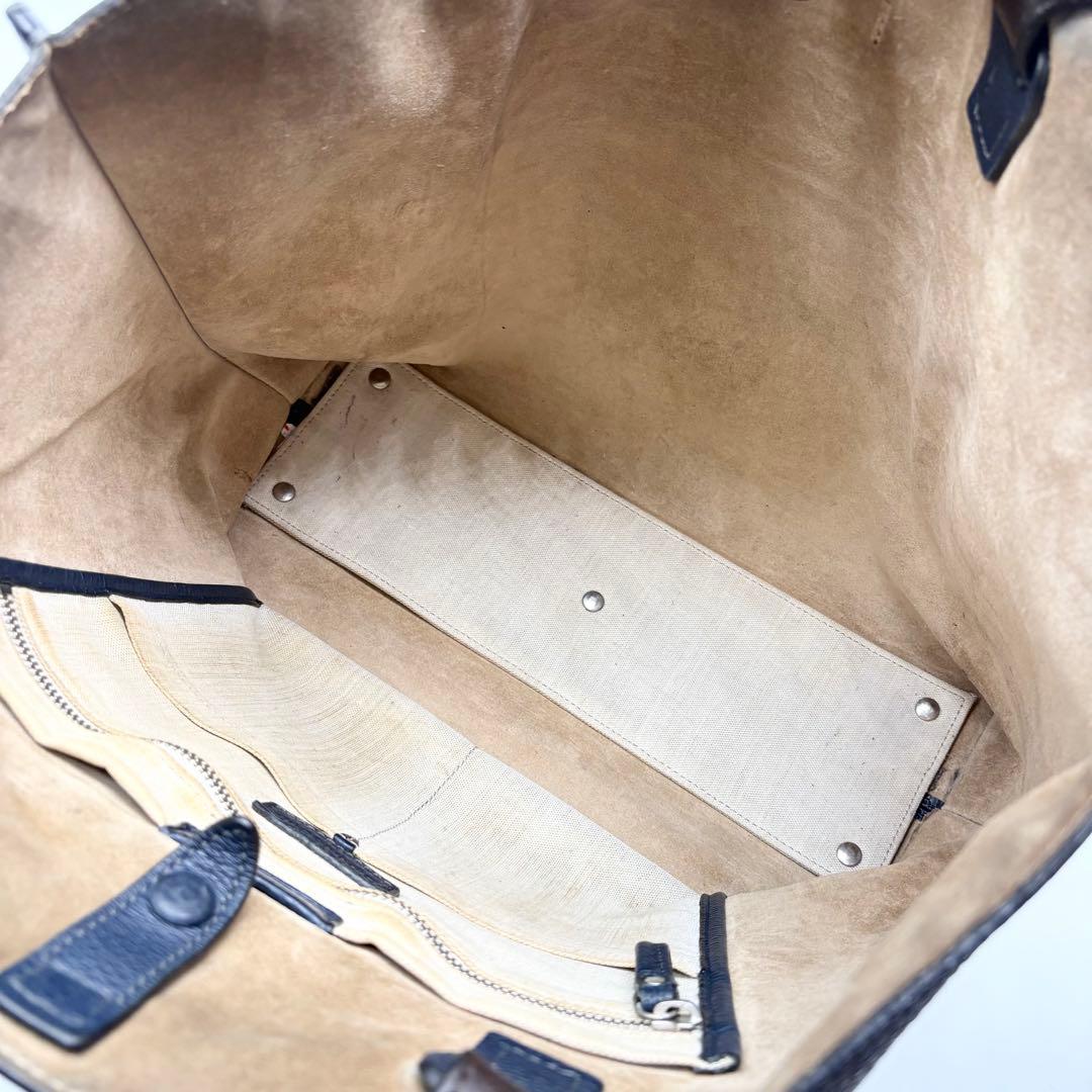 【美品】ダニエル＆ボブ トートバッグ レザー A4可 肩掛け ネイビー 保存袋付