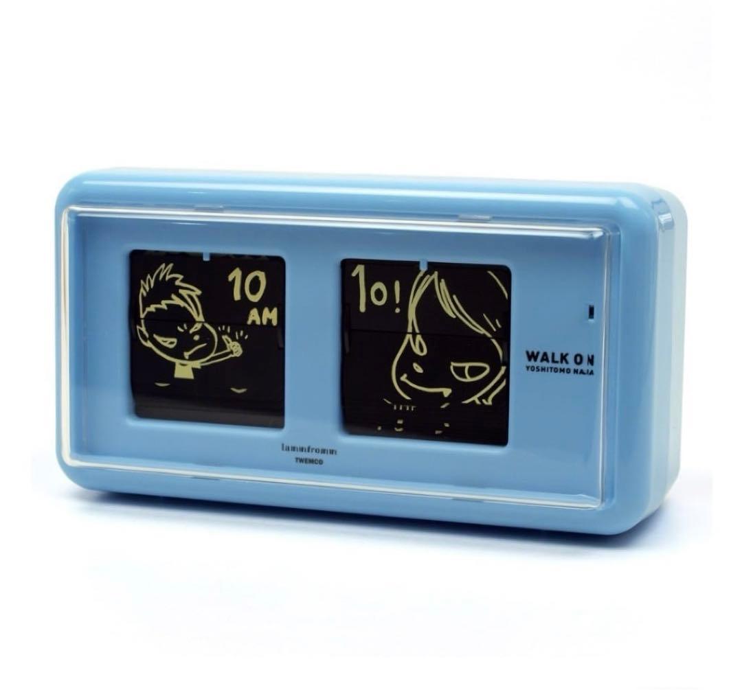 新品／未開封・保証付き】奈良美智 パタパタクロック WALK ON ブルー