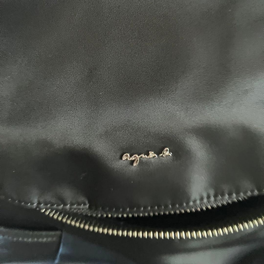 【美品】agnes b. ナイロンブラックバックパック ポーチ付　アニエスベー