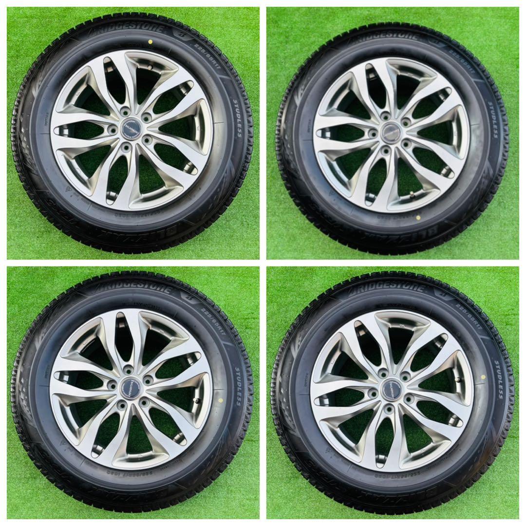 超美品ブリヂストン バルミナ アルミホイール 17インチ ブリザック タイヤ付き