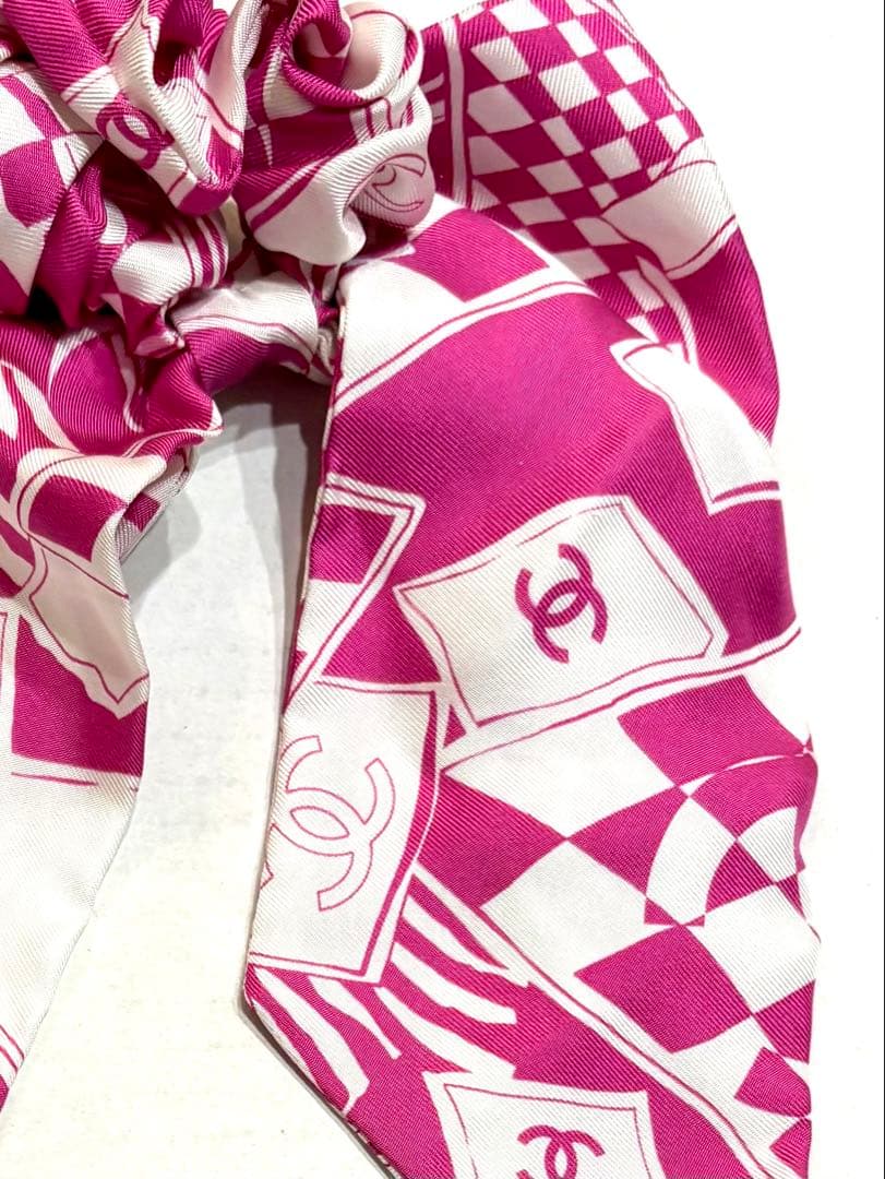 良品☆シャネル　シュシュ　ココマーク ロゴ23Cクルーズコレクション リボン