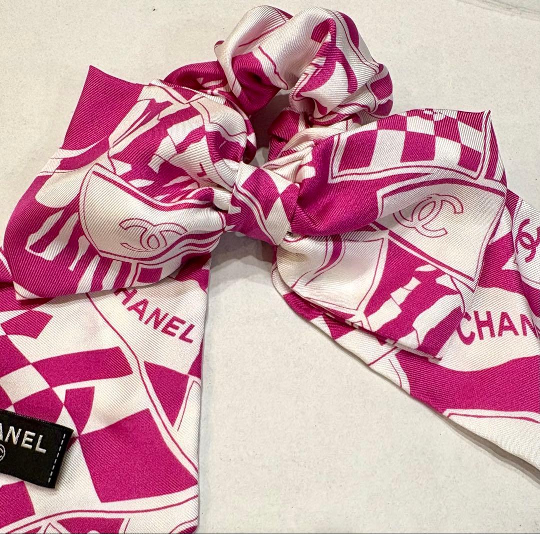 良品☆シャネル　シュシュ　ココマーク ロゴ23Cクルーズコレクション リボン
