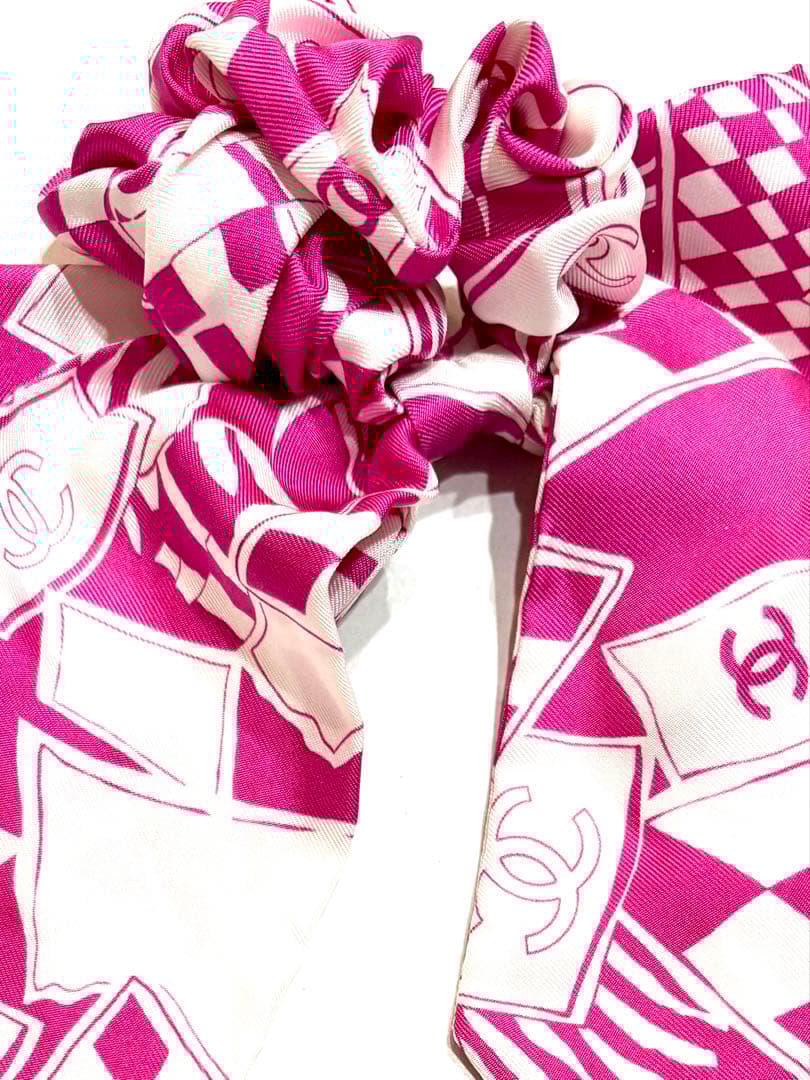 良品☆シャネル　シュシュ　ココマーク ロゴ23Cクルーズコレクション リボン