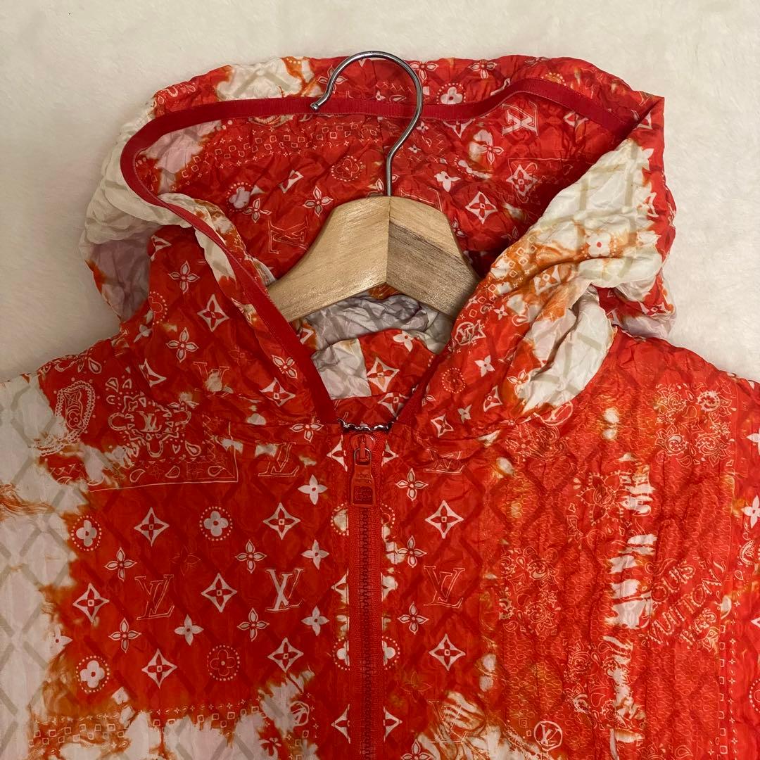 ルイヴィトン 22AW モノグラム バンダナ ブリーチ加工 タイダイ オレンジ