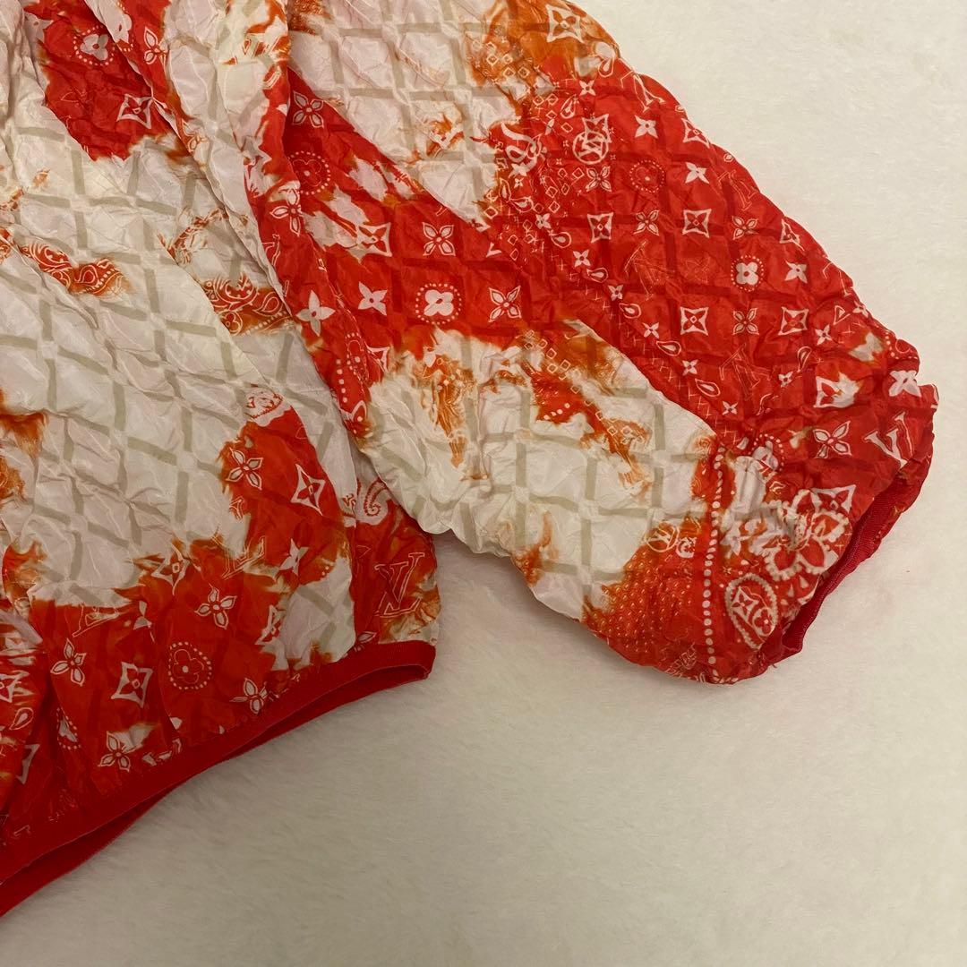 ルイヴィトン 22AW モノグラム バンダナ ブリーチ加工 タイダイ オレンジ