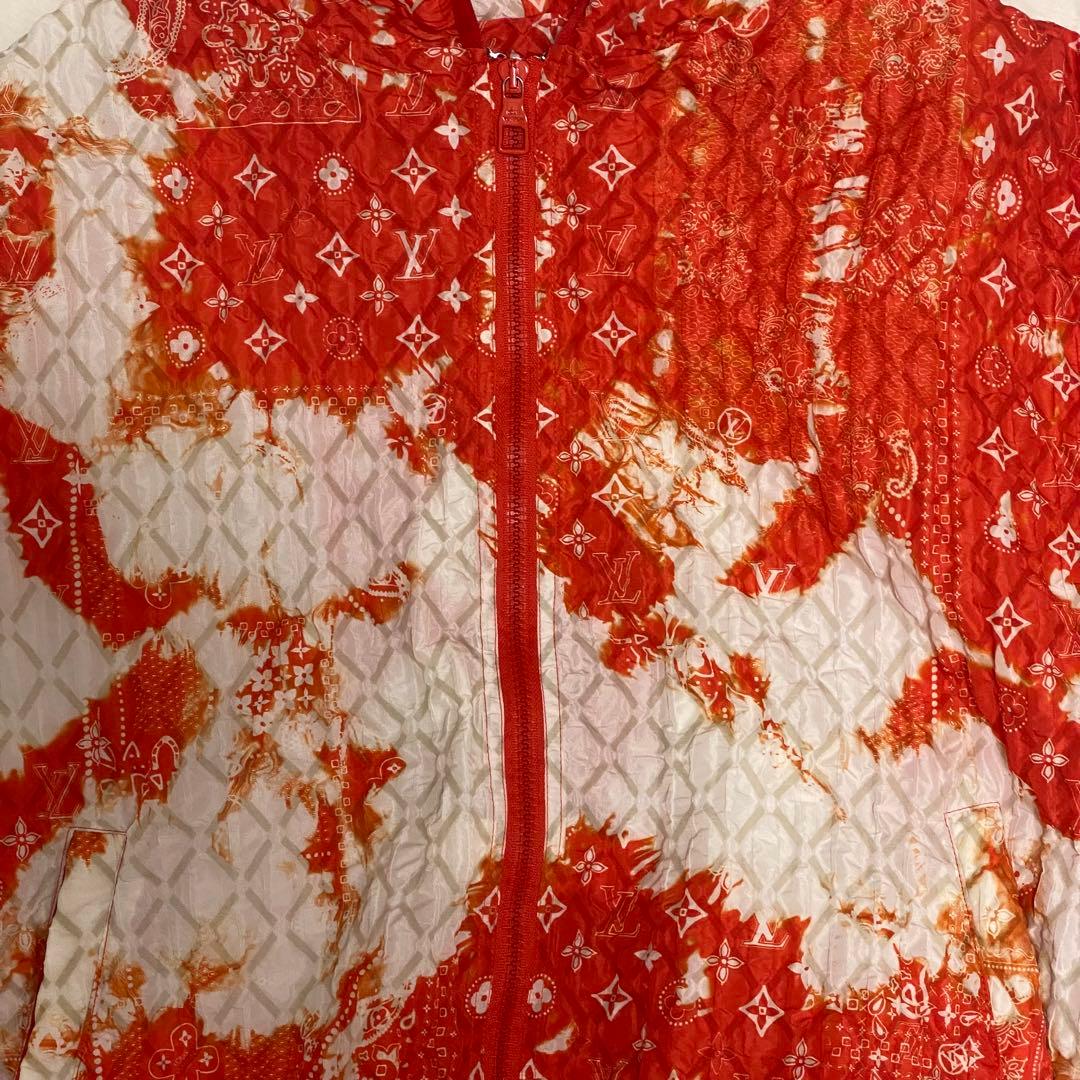 ルイヴィトン 22AW モノグラム バンダナ ブリーチ加工 タイダイ オレンジ