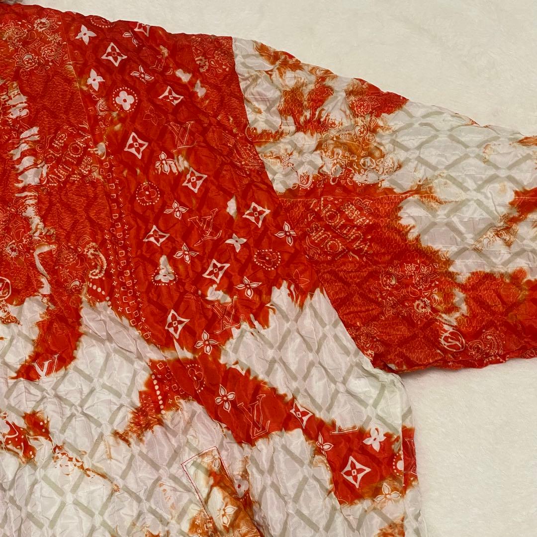 ルイヴィトン 22AW モノグラム バンダナ ブリーチ加工 タイダイ オレンジ