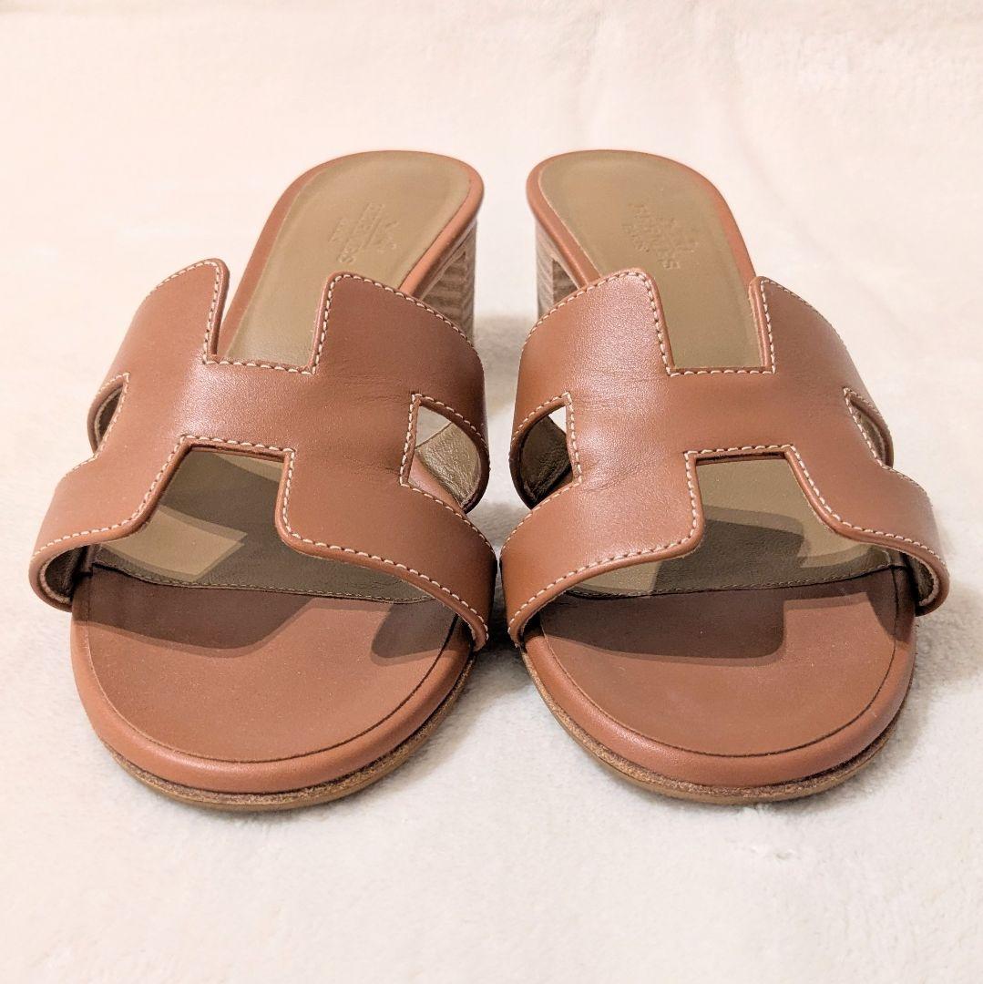 【ふーまゆさん専用】エルメス　サンダル　オラン　ブラウン　23cm　本革