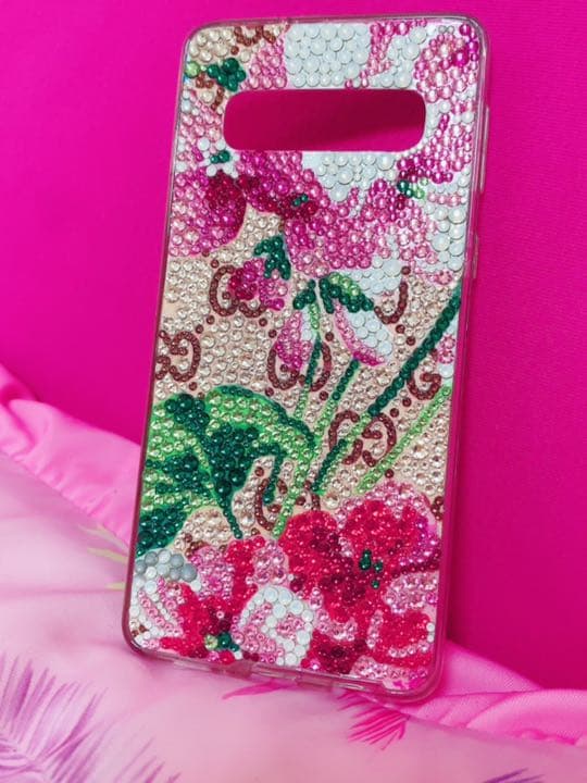 GALAXY S10 スワロフスキー デコ ハイブリッド ケース カバー