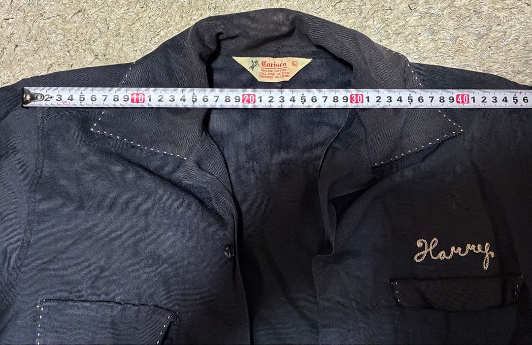 60's ヴィンテージ　レーヨンシャツ ブラック　フェード