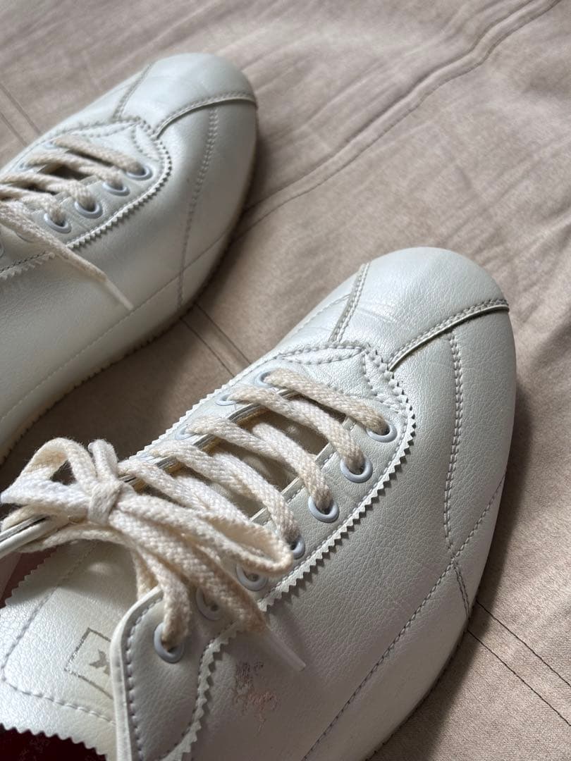 PATRICK ホワイトレザー ドライビングシューズ26.5cm