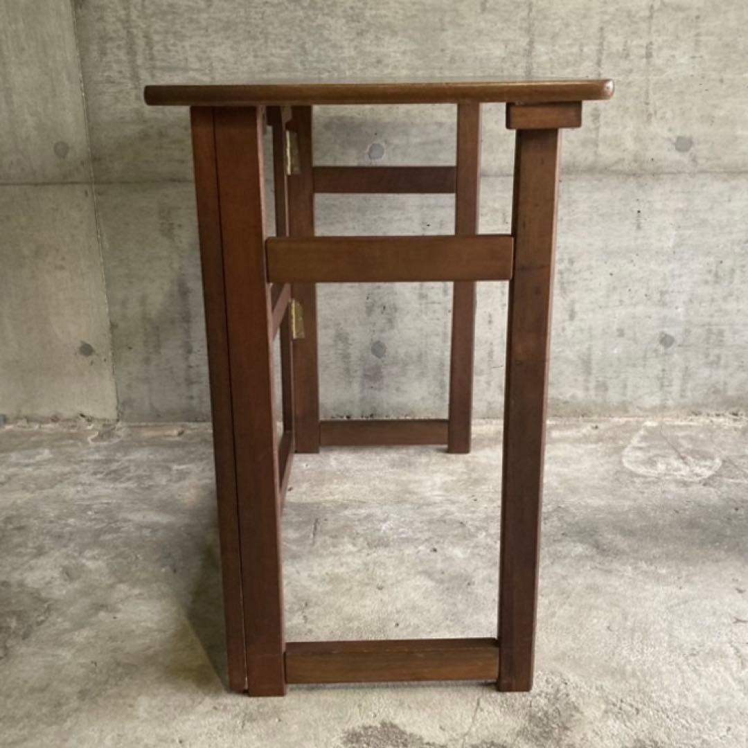 レトロな味のある机 テーブル デスク 作業台 勉強机 折り畳み 角型 木製 家具