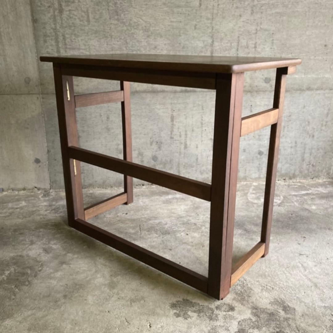 レトロな味のある机 テーブル デスク 作業台 勉強机 折り畳み 角型 木製 家具