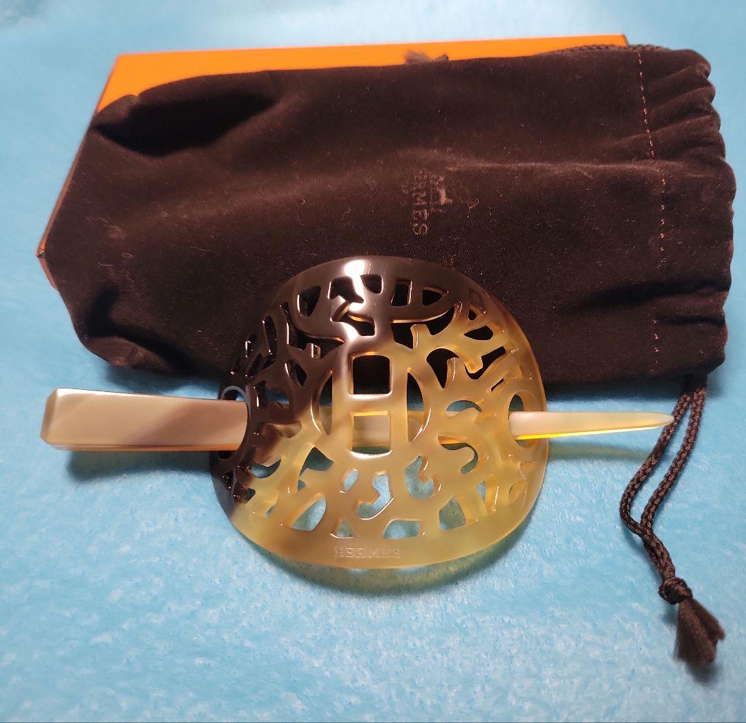 HERMES 【新品未使用】バッファローホーン　ヘアアクセサリー　かんざし