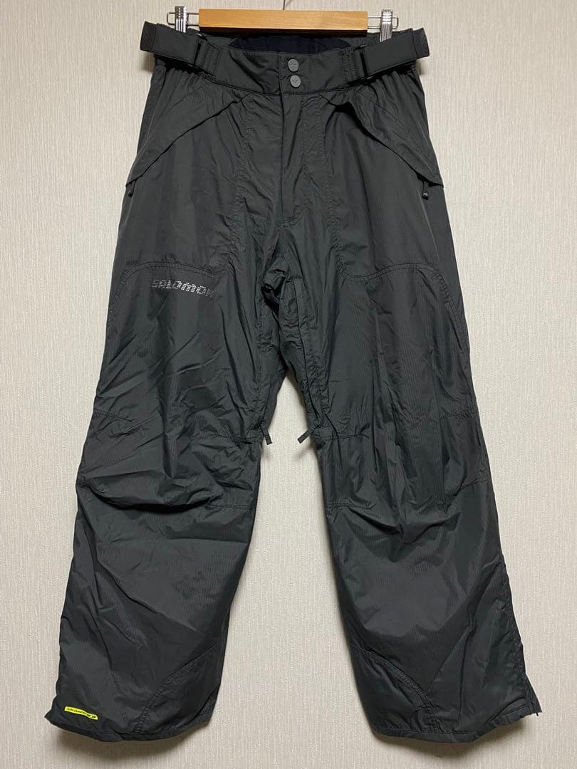 00s SALOMON　旧ロゴ　スキーウェア　セットアップ　M オレンジ　グレー