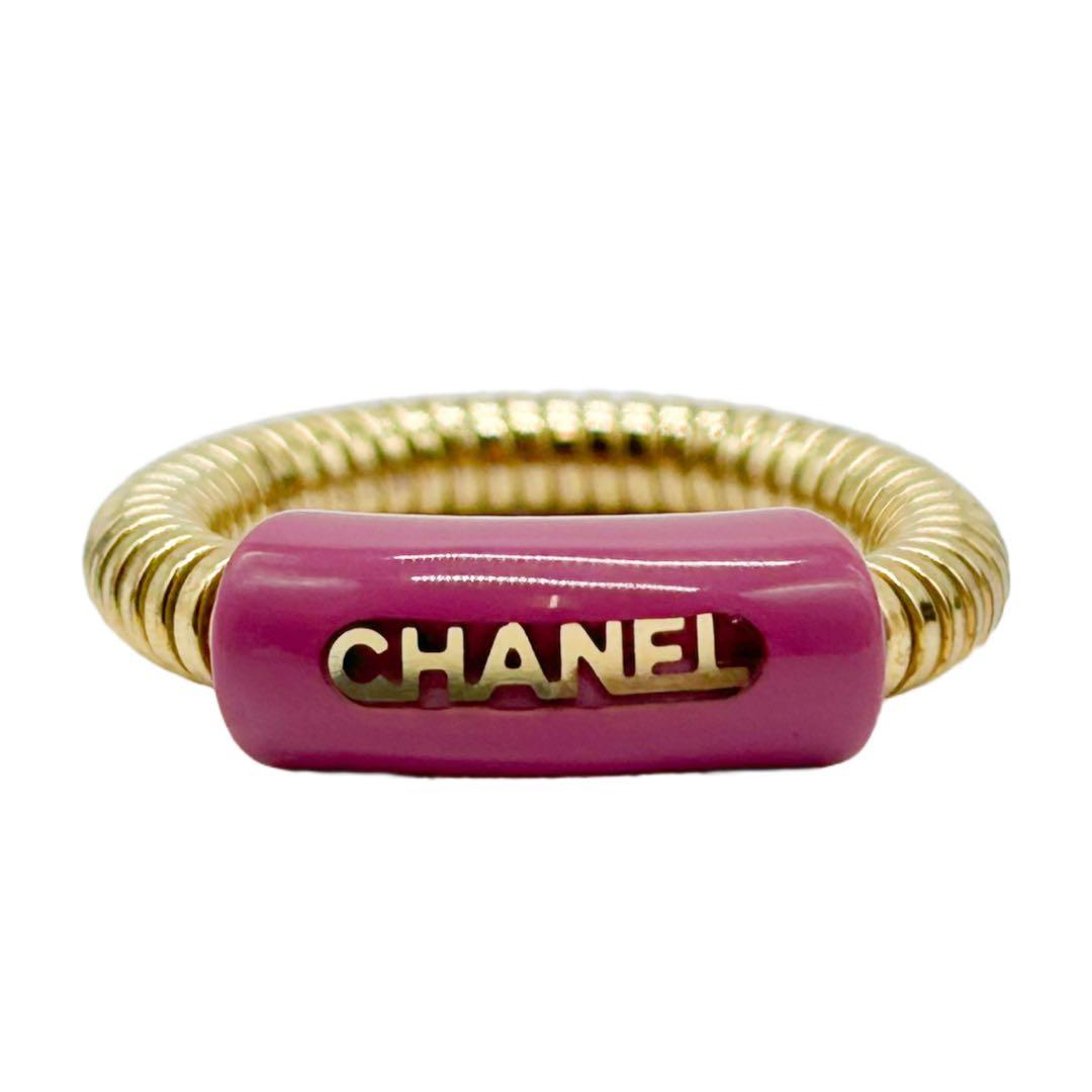 CHANEL シャネル　リング　スプリング　ロゴ　指輪　01P　12号　ピンク