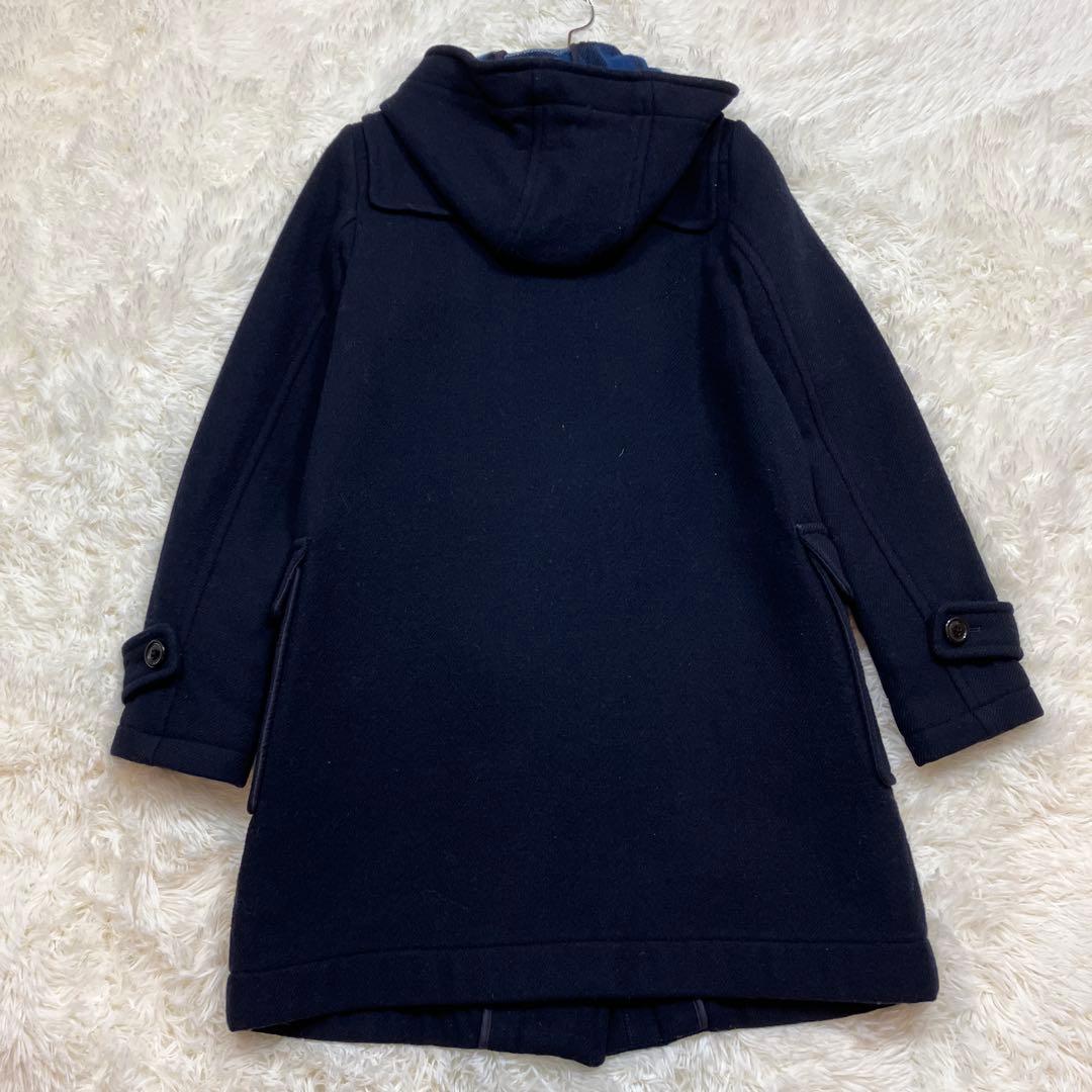 極美品 ブルーレーベルクレストブリッジ ダッフルコート チェック柄 ネイビー M